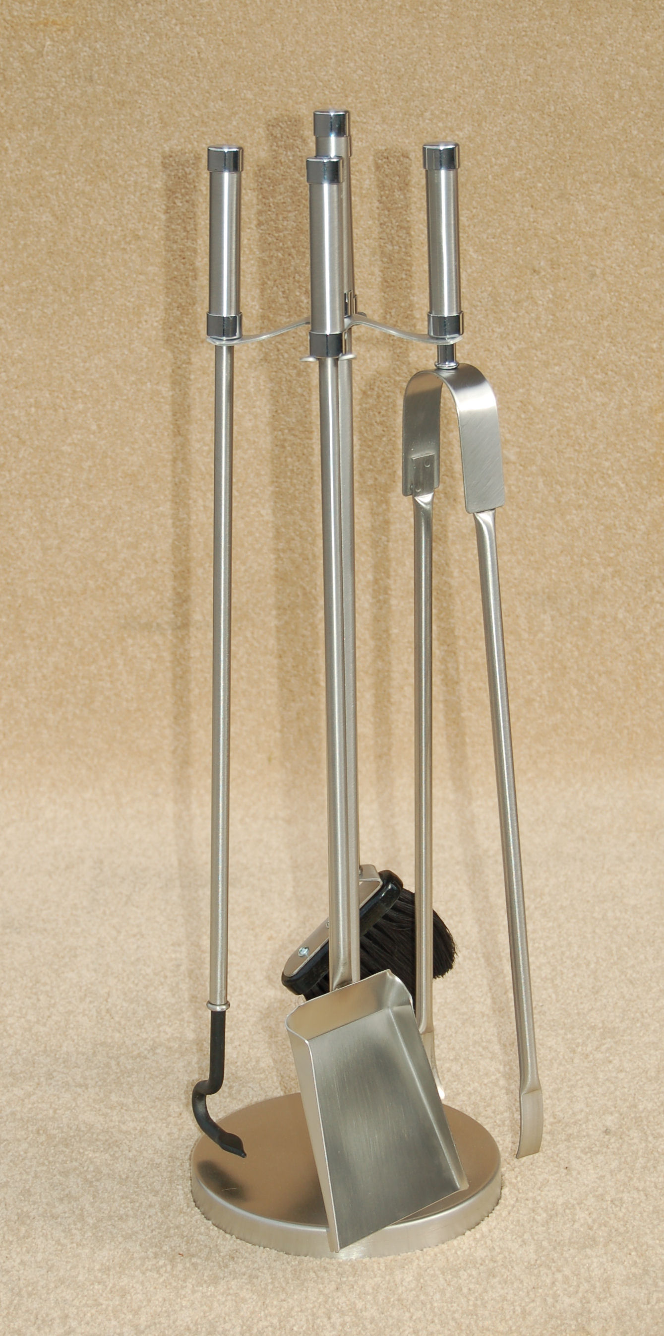 Brushed Stainless Steel Companion Set With Triangular Base 